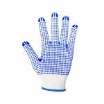 漢盾勞保用品?720G藍(lán)點(diǎn)掌面點(diǎn)塑滌棉紗線(xiàn)手套