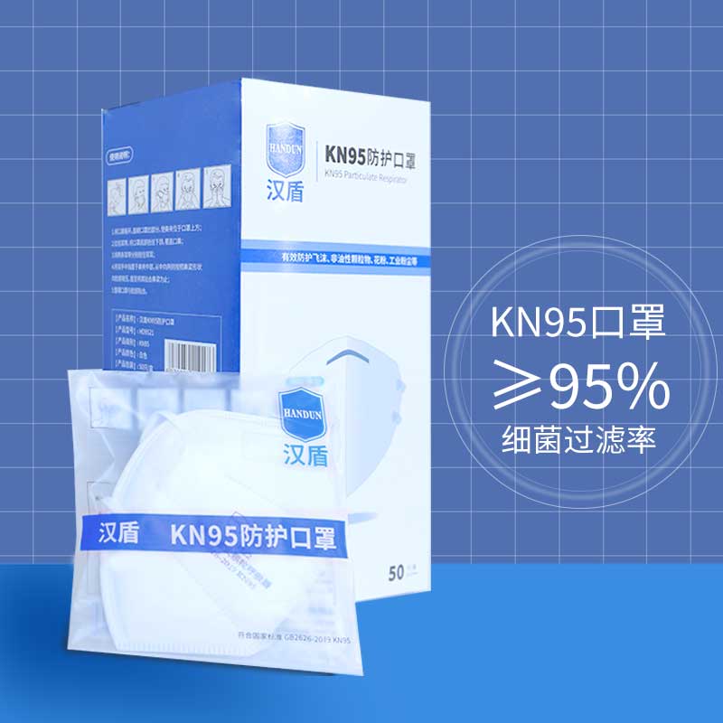 漢盾防護(hù)口罩 HD9522 KN95折疊式口罩（頭帶式，不帶閥，獨立裝）
